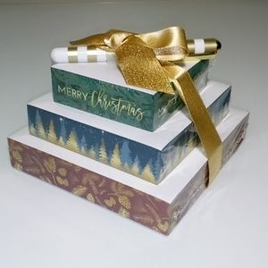NEW Lady Jayne Pine Tree Merry Christmas Tower Notes With Pen 744431126969